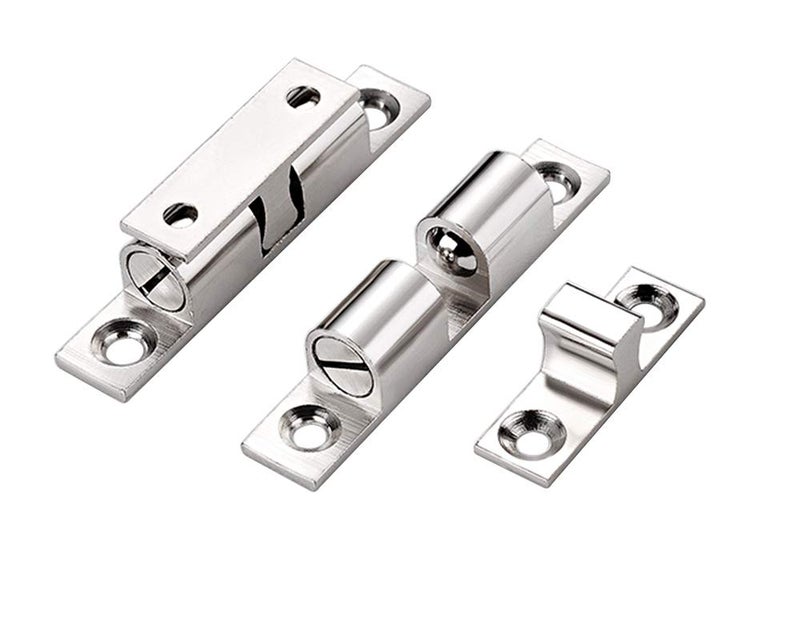 RuoFeng 70mm Furniture Cabinet Door Brass Dual Ball Roller Catch Latch 10 Pcs - Image 1